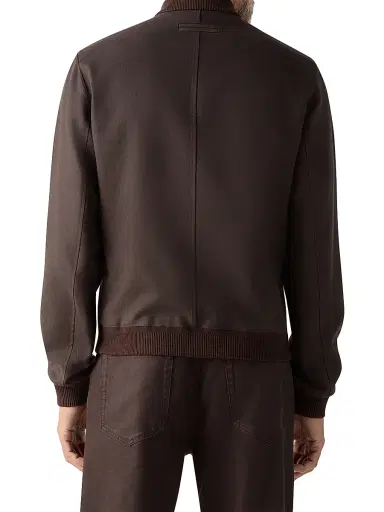 Zegna Men's Oasi Lino Bomber Jacket | Thumbnail 3 Zegna Men's Oasi Lino Bomber Jacket | Thumbnail 3