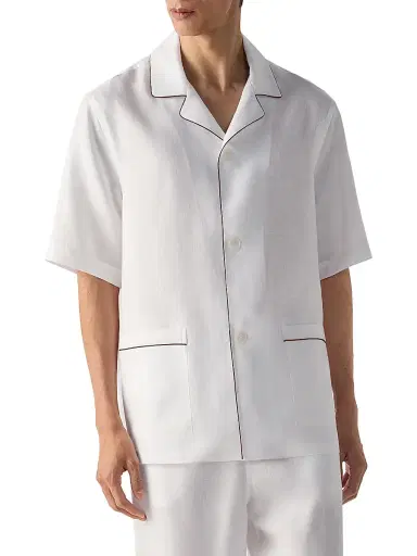 ZEGNA Men's Oasi Lino Pajamas - White | Thumbnail 2 ZEGNA Men's Oasi Lino Pajamas - White | Thumbnail 2