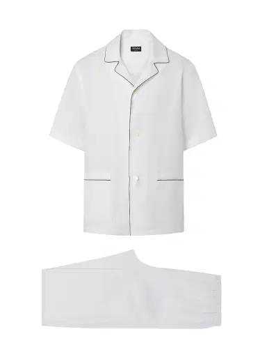 ZEGNA Men's Oasi Lino Pajamas - White | Thumbnail 1 ZEGNA Men's Oasi Lino Pajamas - White | Thumbnail 1