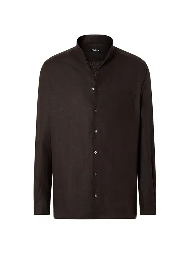 Men's Oasi Lino Shirt - Dark Brown Men's Oasi Lino Shirt - Dark Brown