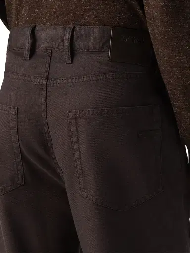 ZEGNA Men's Stretch Cotton and Linen Roccia Pants - Dark Brown | Thumbnail 4 ZEGNA Men's Stretch Cotton and Linen Roccia Pants - Dark Brown | Thumbnail 4
