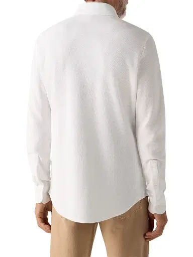 ZEGNA Men's Cotton Polo Shirt - Optical White | Thumbnail 3 ZEGNA Men's Cotton Polo Shirt - Optical White | Thumbnail 3