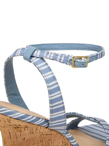 22élevé Women's 100MM Cork Wedge Sandals - Blue Stripe - Size 12 | Thumbnail 5 22élevé Women's 100MM Cork Wedge Sandals - Blue Stripe - Size 12 | Thumbnail 5