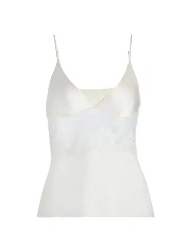 Kiki de Montparnasse Women's Voltaire Lace-Embellished Silk Cami - Ivory - Size 10 | Thumbnail 1 Kiki de Montparnasse Women's Voltaire Lace-Embellished Silk Cami - Ivory - Size 10 | Thumbnail 1