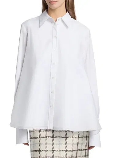 Brandon Maxwell Women's Vaughn Frothy Layered Shirt | Thumbnail 3 Brandon Maxwell Women's Vaughn Frothy Layered Shirt | Thumbnail 3
