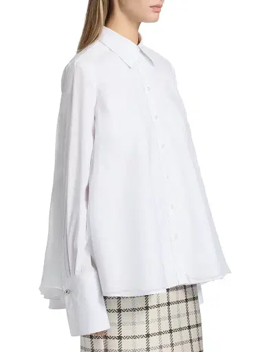 Brandon Maxwell Women's Vaughn Frothy Layered Shirt | Thumbnail 4 Brandon Maxwell Women's Vaughn Frothy Layered Shirt | Thumbnail 4