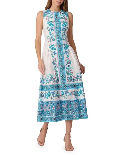 Shoshanna Women's Adele Floral Stretch-Cotton Midi-Dress | Thumbnail 2 Shoshanna Women's Adele Floral Stretch-Cotton Midi-Dress | Thumbnail 2