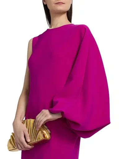 Amsale Women's Asymmetric Balloon-Sleeve Column Gown - Magenta | Thumbnail 6 Amsale Women's Asymmetric Balloon-Sleeve Column Gown - Magenta | Thumbnail 6