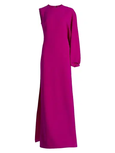 Amsale Women's Asymmetric Balloon-Sleeve Column Gown - Magenta | Thumbnail 1 Amsale Women's Asymmetric Balloon-Sleeve Column Gown - Magenta | Thumbnail 1