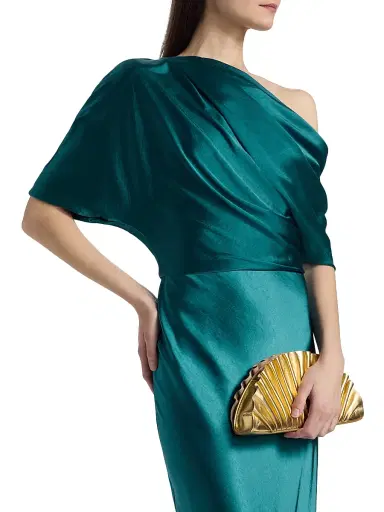 Amsale Women's Satin Dolman Mermaid Gown - Ocean | Thumbnail 6 Amsale Women's Satin Dolman Mermaid Gown - Ocean | Thumbnail 6