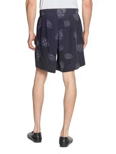 Officine Générale Men's Fynn Crepe Cloud Lines Shorts - Black Cream | Thumbnail 5 Officine Générale Men's Fynn Crepe Cloud Lines Shorts - Black Cream | Thumbnail 5