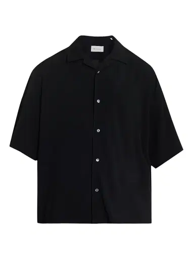 AMI Paris Men's Boxy Short-Sleeve Camp-Collar Shirt - Noir | Thumbnail 1 AMI Paris Men's Boxy Short-Sleeve Camp-Collar Shirt - Noir | Thumbnail 1