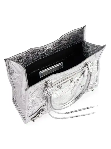 Balenciaga Women's Le City Mini Top Handle Bag - Silver | Thumbnail 4 Balenciaga Women's Le City Mini Top Handle Bag - Silver | Thumbnail 4