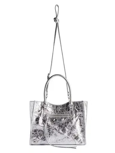 Balenciaga Women's Le City Mini Top Handle Bag - Silver | Thumbnail 5 Balenciaga Women's Le City Mini Top Handle Bag - Silver | Thumbnail 5