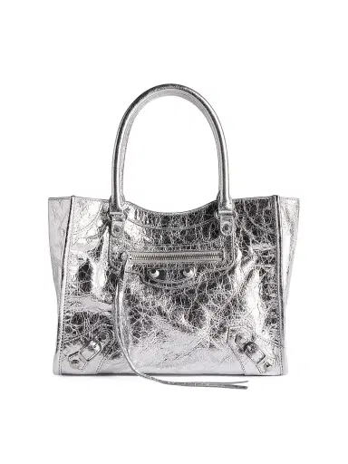 Balenciaga Women's Le City Mini Top Handle Bag - Silver | Thumbnail 1 Balenciaga Women's Le City Mini Top Handle Bag - Silver | Thumbnail 1