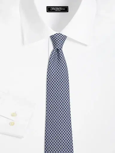 Isaia Men's Micro Houndstooth Silk Tie | Thumbnail 2 Isaia Men's Micro Houndstooth Silk Tie | Thumbnail 2
