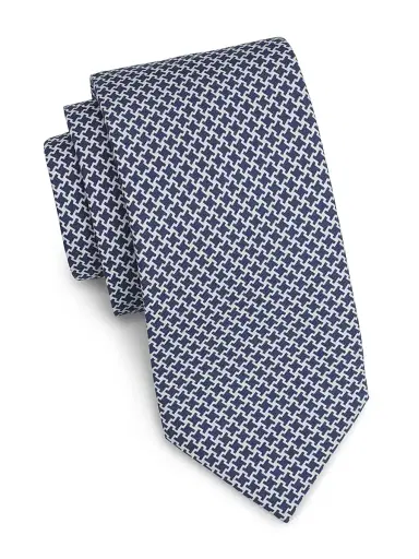 Isaia Men's Micro Houndstooth Silk Tie | Thumbnail 1 Isaia Men's Micro Houndstooth Silk Tie | Thumbnail 1