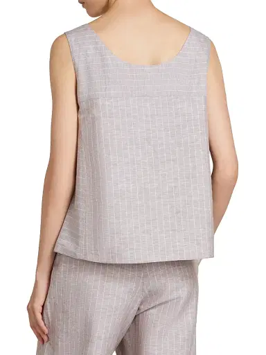 MM Max Mara Women's Flared Cotton and Linen Canvas Top - Beige - Size 16 | Thumbnail 5 MM Max Mara Women's Flared Cotton and Linen Canvas Top - Beige - Size 16 | Thumbnail 5
