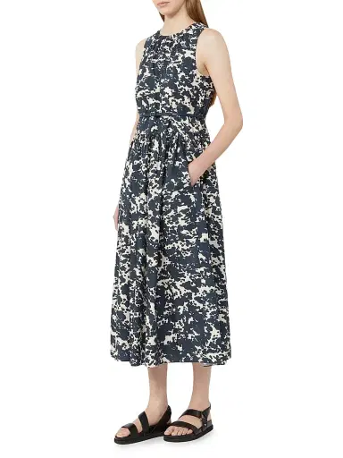 Max Mara Women's Printed Cotton Dress with Belt | Thumbnail 3 Max Mara Women's Printed Cotton Dress with Belt | Thumbnail 3