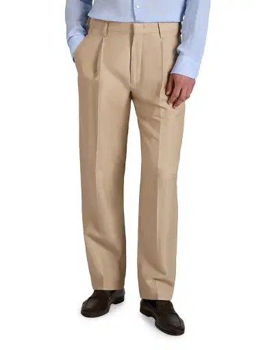 Slowear Men's Wool-Linen Straight-Leg Trousers - Light Beige | Thumbnail 2 Slowear Men's Wool-Linen Straight-Leg Trousers - Light Beige | Thumbnail 2