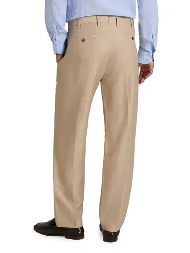 Slowear Men's Wool-Linen Straight-Leg Trousers - Light Beige | Thumbnail 3 Slowear Men's Wool-Linen Straight-Leg Trousers - Light Beige | Thumbnail 3