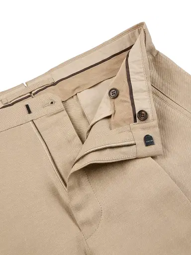 Slowear Men's Wool-Linen Straight-Leg Trousers - Light Beige | Thumbnail 5 Slowear Men's Wool-Linen Straight-Leg Trousers - Light Beige | Thumbnail 5