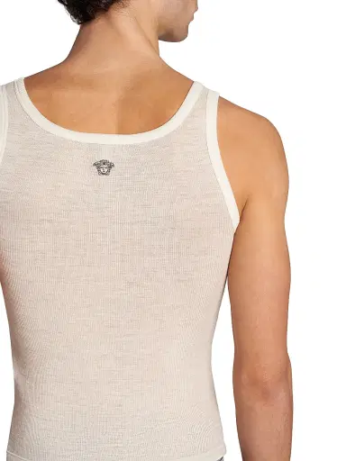 Versace Men's Medusa Rib-Knit Virgin Wool Tank - Cream - Size Large | Thumbnail 6 Versace Men's Medusa Rib-Knit Virgin Wool Tank - Cream - Size Large | Thumbnail 6
