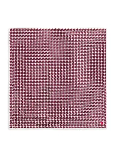 Isaia Men's Mini Houndstooth Silk Pocket Sqaure | Thumbnail 2 Isaia Men's Mini Houndstooth Silk Pocket Sqaure | Thumbnail 2