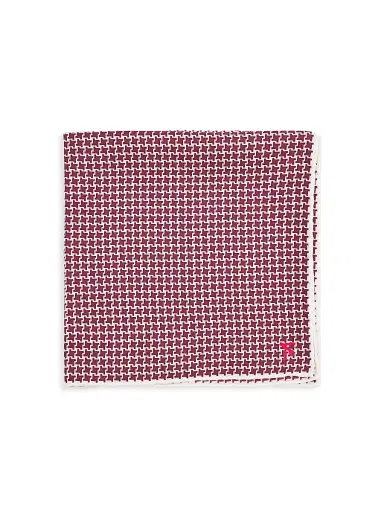 Isaia Men's Mini Houndstooth Silk Pocket Sqaure | Thumbnail 1 Isaia Men's Mini Houndstooth Silk Pocket Sqaure | Thumbnail 1
