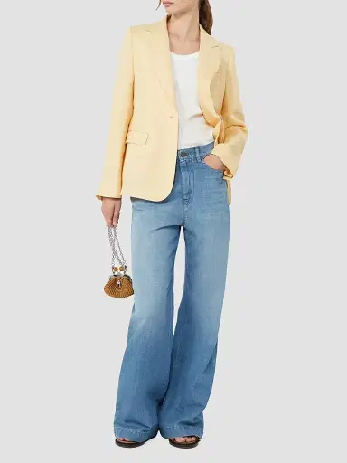 Weekend Max Mara Women's Linen Canvas Blazer - Light Yellow - Size 12 | Thumbnail 5 Weekend Max Mara Women's Linen Canvas Blazer - Light Yellow - Size 12 | Thumbnail 5