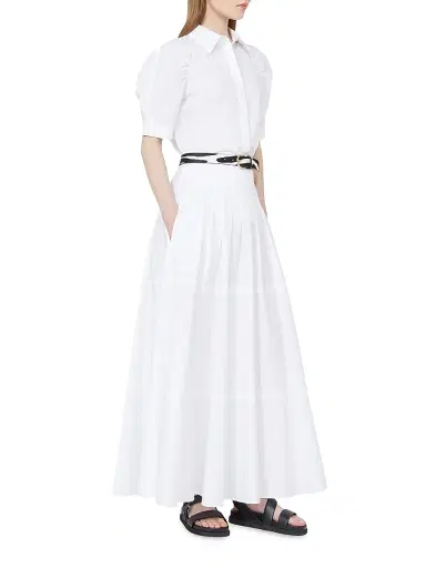 Max Mara Women's Long Cotton Poplin Skirt - Optical White - Size 10 | Thumbnail 2 Max Mara Women's Long Cotton Poplin Skirt - Optical White - Size 10 | Thumbnail 2