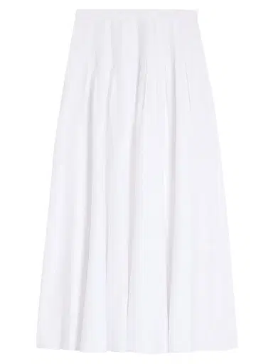 Max Mara Women's Long Cotton Poplin Skirt - Optical White - Size 10 | Thumbnail 1 Max Mara Women's Long Cotton Poplin Skirt - Optical White - Size 10 | Thumbnail 1