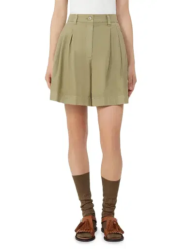 Weekend Max Mara Women's Cotton Panama Bermuda Shorts - Olive Green - Size 14 | Thumbnail 3 Weekend Max Mara Women's Cotton Panama Bermuda Shorts - Olive Green - Size 14 | Thumbnail 3