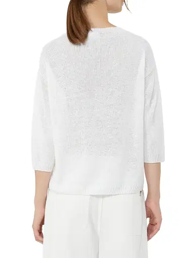 Weekend Max Mara Women's Linen Yarn Oversize Jumper - White - Size Large | Thumbnail 3 Weekend Max Mara Women's Linen Yarn Oversize Jumper - White - Size Large | Thumbnail 3