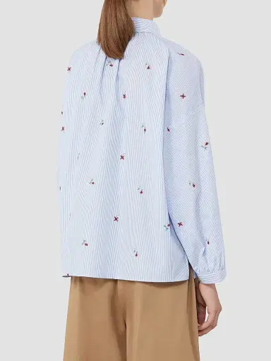 Weekend Max Mara Women's Poplin Shirt with Embroidery | Thumbnail 4 Weekend Max Mara Women's Poplin Shirt with Embroidery | Thumbnail 4