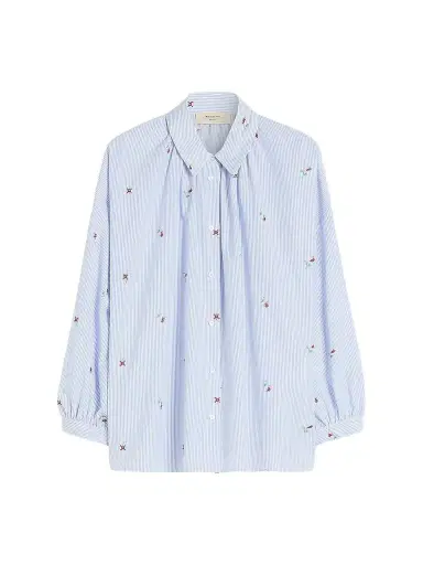 Weekend Max Mara Women's Poplin Shirt with Embroidery - Light Blue - Size 14 | Thumbnail 1 Weekend Max Mara Women's Poplin Shirt with Embroidery - Light Blue - Size 14 | Thumbnail 1