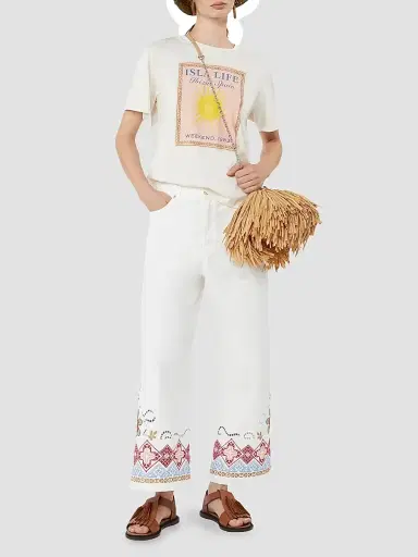 Weekend Max Mara Women's Cotton Bull Trousers - White | Thumbnail 2 Weekend Max Mara Women's Cotton Bull Trousers - White | Thumbnail 2