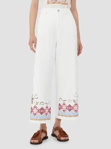 Weekend Max Mara Women's Cotton Bull Trousers - White | Thumbnail 3 Weekend Max Mara Women's Cotton Bull Trousers - White | Thumbnail 3