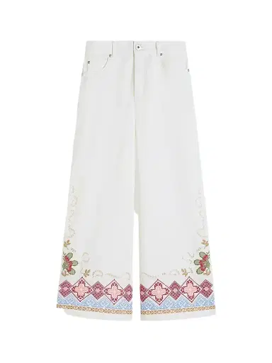 Weekend Max Mara Women's Cotton Bull Trousers - White | Thumbnail 1 Weekend Max Mara Women's Cotton Bull Trousers - White | Thumbnail 1
