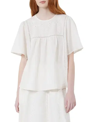 Weekend Max Mara Women's Linen Canvas and Stretch Jersey Top | Thumbnail 2 Weekend Max Mara Women's Linen Canvas and Stretch Jersey Top | Thumbnail 2