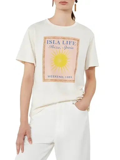 Weekend Max Mara Women's Cotton Jersey T-Shirt - Ecru | Thumbnail 5 Weekend Max Mara Women's Cotton Jersey T-Shirt - Ecru | Thumbnail 5