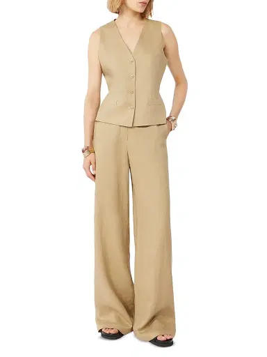 Max Mara Women's Linen Canvas Gilet | Thumbnail 2 Max Mara Women's Linen Canvas Gilet | Thumbnail 2