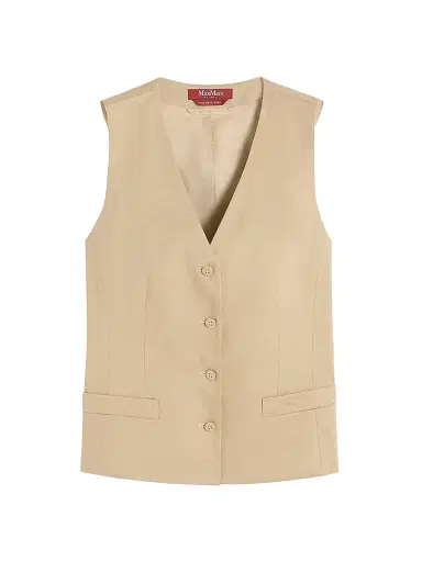 Max Mara Women's Linen Canvas Gilet | Thumbnail 1 Max Mara Women's Linen Canvas Gilet | Thumbnail 1