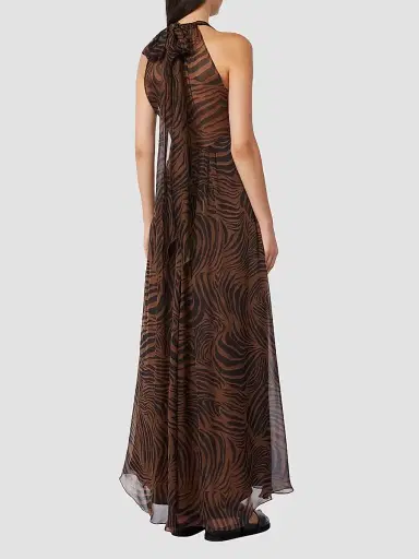 Max Mara Women's Printed Silk Chiffon Dress | Thumbnail 4 Max Mara Women's Printed Silk Chiffon Dress | Thumbnail 4