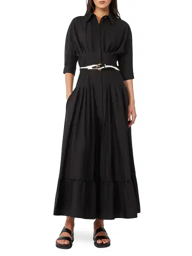 Max Mara Women's Cotton Poplin Dress - Black - Size 0 | Thumbnail 2 Max Mara Women's Cotton Poplin Dress - Black - Size 0 | Thumbnail 2