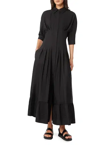 Max Mara Women's Cotton Poplin Dress - Black - Size 0 | Thumbnail 3 Max Mara Women's Cotton Poplin Dress - Black - Size 0 | Thumbnail 3