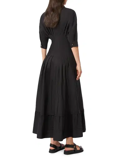 Max Mara Women's Cotton Poplin Dress - Black - Size 0 | Thumbnail 4 Max Mara Women's Cotton Poplin Dress - Black - Size 0 | Thumbnail 4