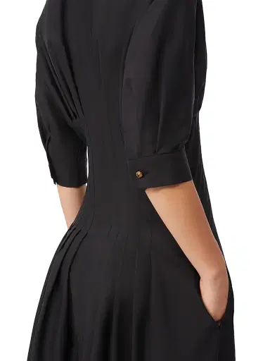 Max Mara Women's Cotton Poplin Dress - Black - Size 0 | Thumbnail 5 Max Mara Women's Cotton Poplin Dress - Black - Size 0 | Thumbnail 5