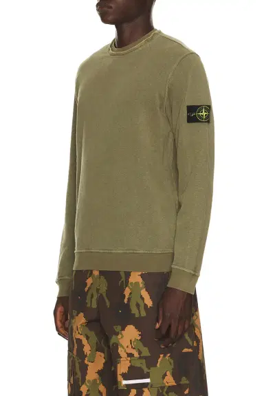 Stone Island Garment Dyed Crew Neck Sweatshirt | Thumbnail 2 Stone Island Garment Dyed Crew Neck Sweatshirt | Thumbnail 2