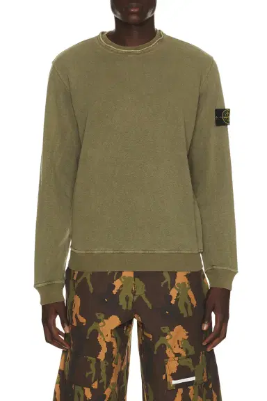 Stone Island Garment Dyed Crew Neck Sweatshirt | Thumbnail 1 Stone Island Garment Dyed Crew Neck Sweatshirt | Thumbnail 1
